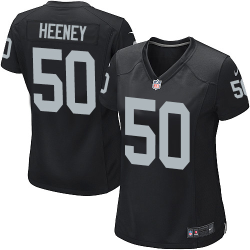 Women's Game Ben Heeney Nike Jersey Black Home - #50 NFL Oakland Raiders